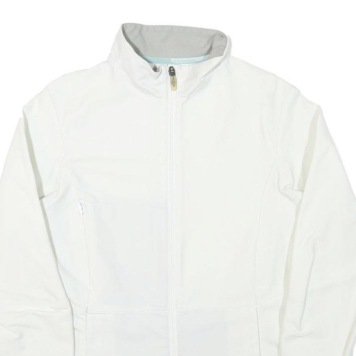 SALOMON Womens White Jacket S Polyester Blend Plain Zip Outdoor Activewear