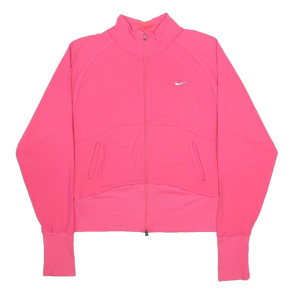 NIKE Womens Pink Zip Jacket M Nylon Athletic Sportswear