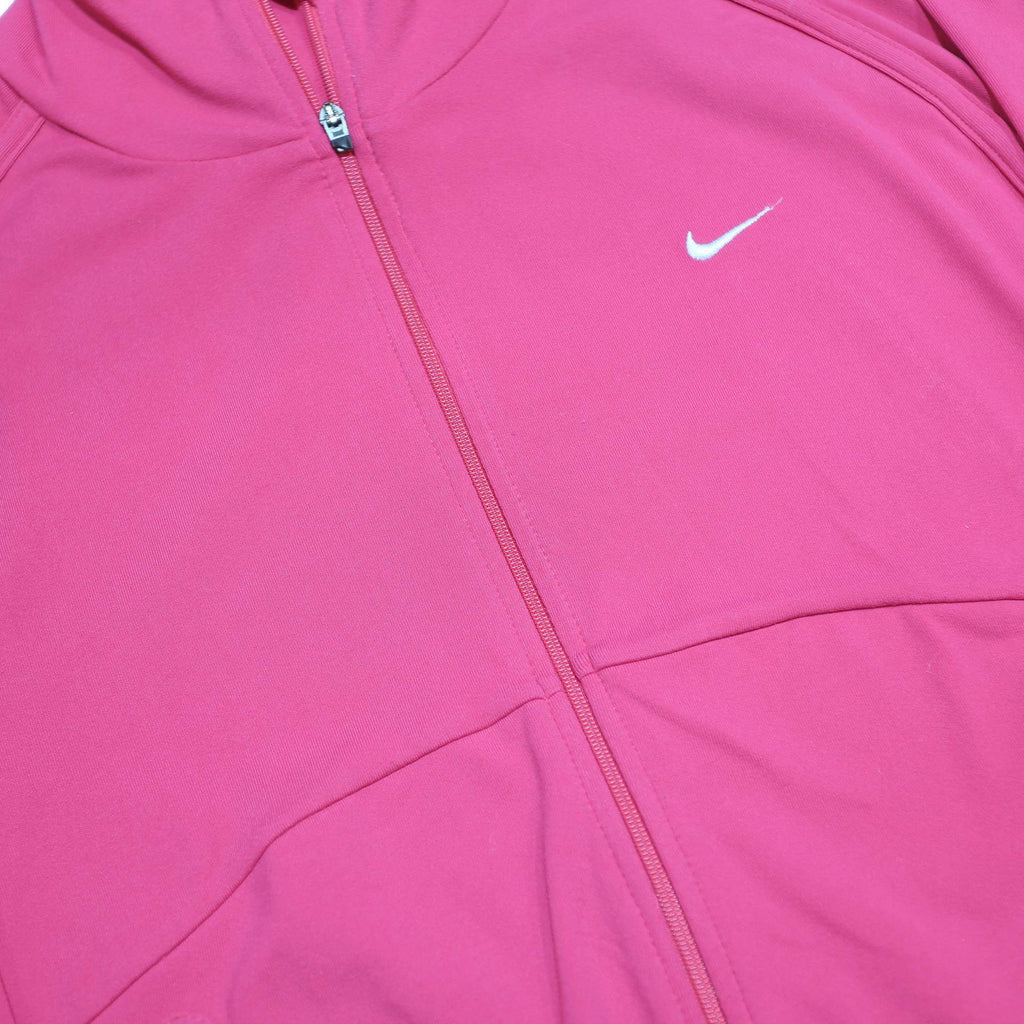 NIKE Womens Pink Zip Jacket M Nylon Athletic Sportswear