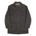 PAUL & SHARK Mens Grey Quilted Jacket M Woven Button Closure Classic