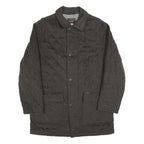 PAUL & SHARK Mens Grey Quilted Jacket M Woven Button Closure Classic