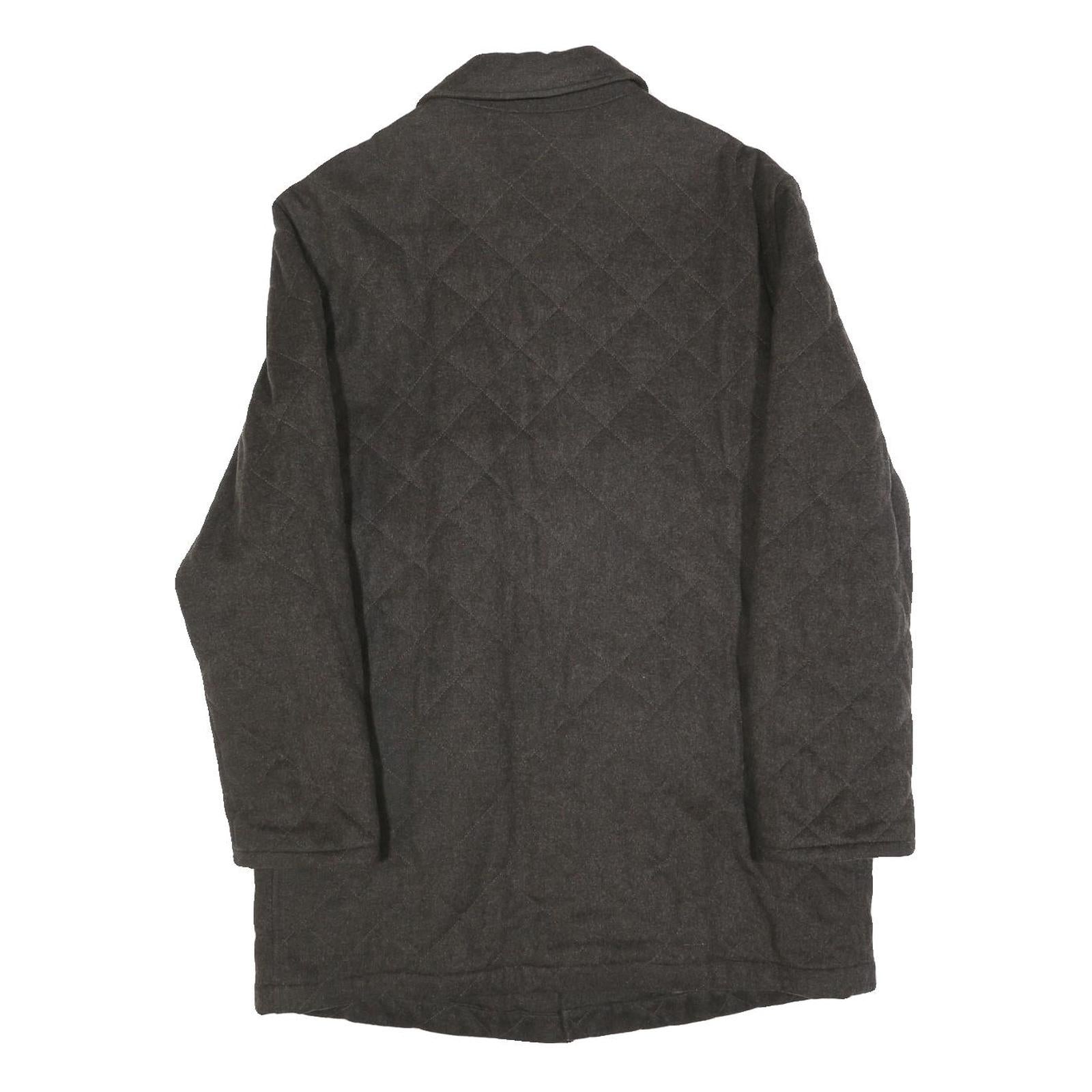 PAUL & SHARK Mens Grey Quilted Jacket M Woven Button Closure Classic