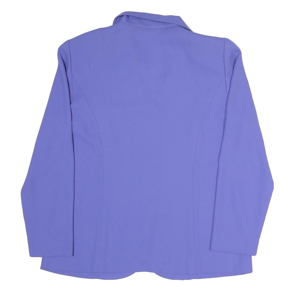 LESLIE FAY Womens Blue Purple Jacket Blazer UK 12 Polyester Blend Button Casual
