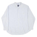 CHAPS Mens White & Blue Stripe Shirt XL Classic Cotton Blend Button Down
