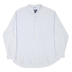 CHAPS Mens White & Blue Stripe Shirt XL Classic Cotton Blend Button Down