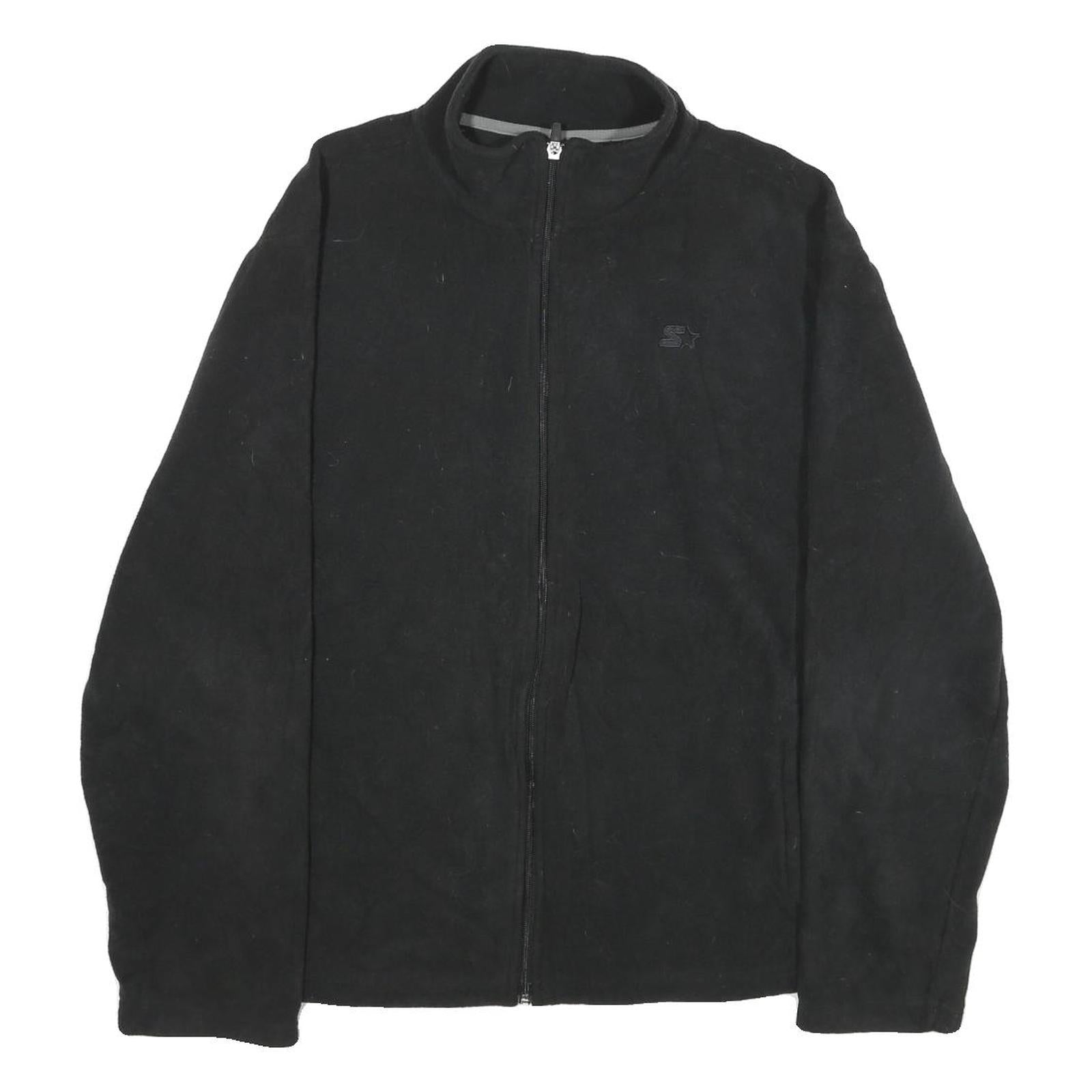 STARTER Mens Black Jacket M Polyester Blend Zip Plain Casual Lightweight