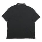 TED BAKER Mens Black Short Sleeve Plain 2XL Cotton Blend Polo Shirt Stylish Fit