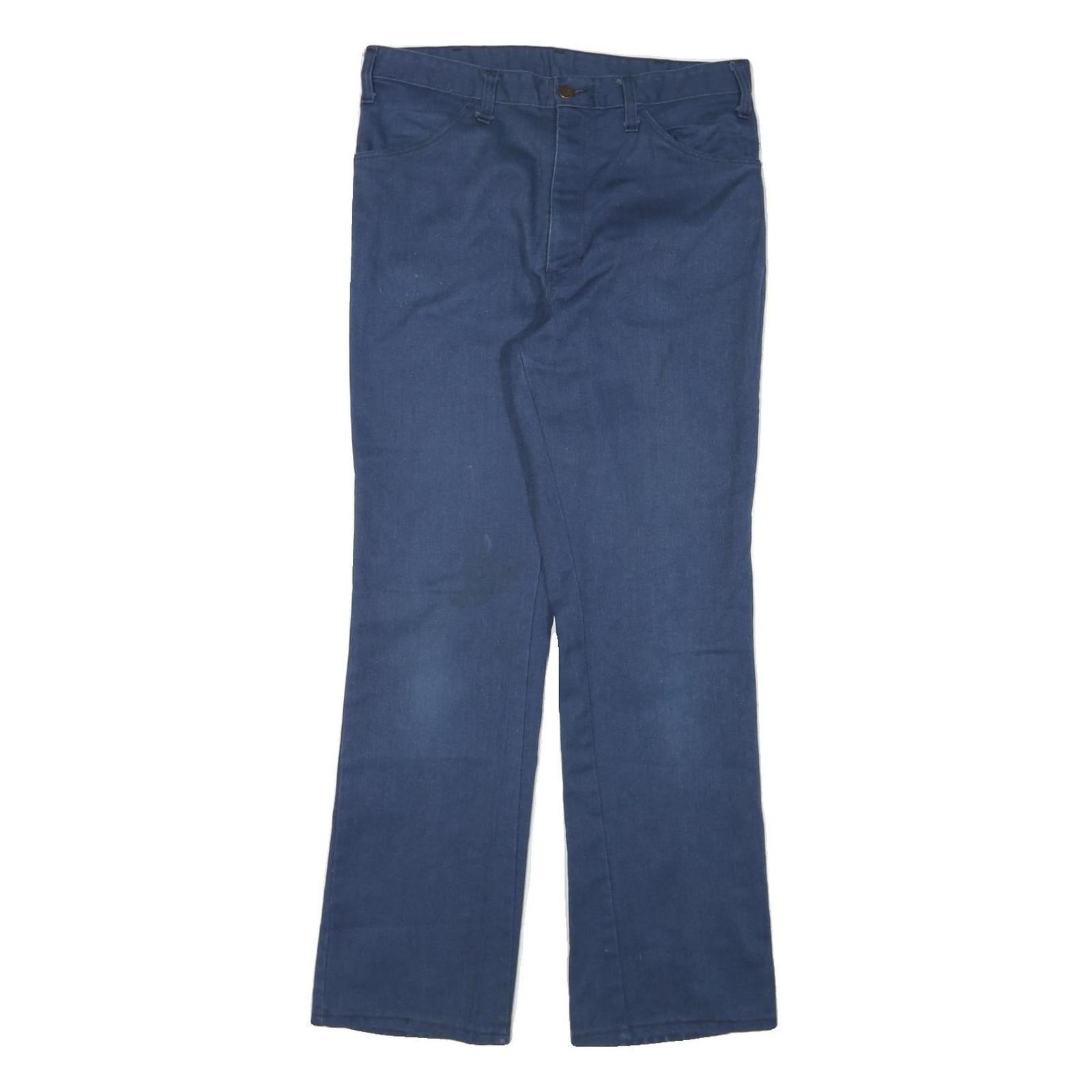 DICKIES Womens Cotton Blend Blue Regular Straight Trousers W31 L30 Workwear Zip