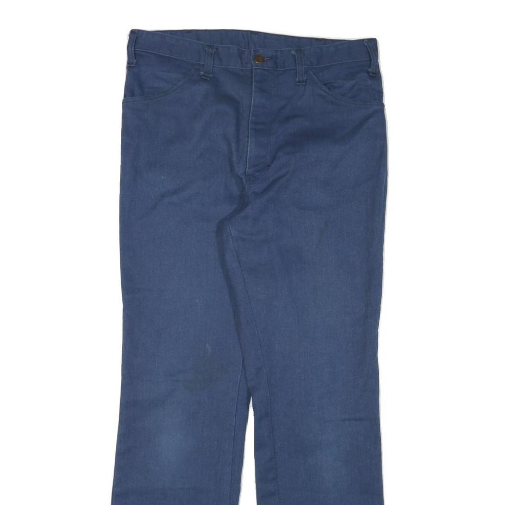 DICKIES Womens Cotton Blend Blue Regular Straight Trousers W31 L30 Workwear Zip