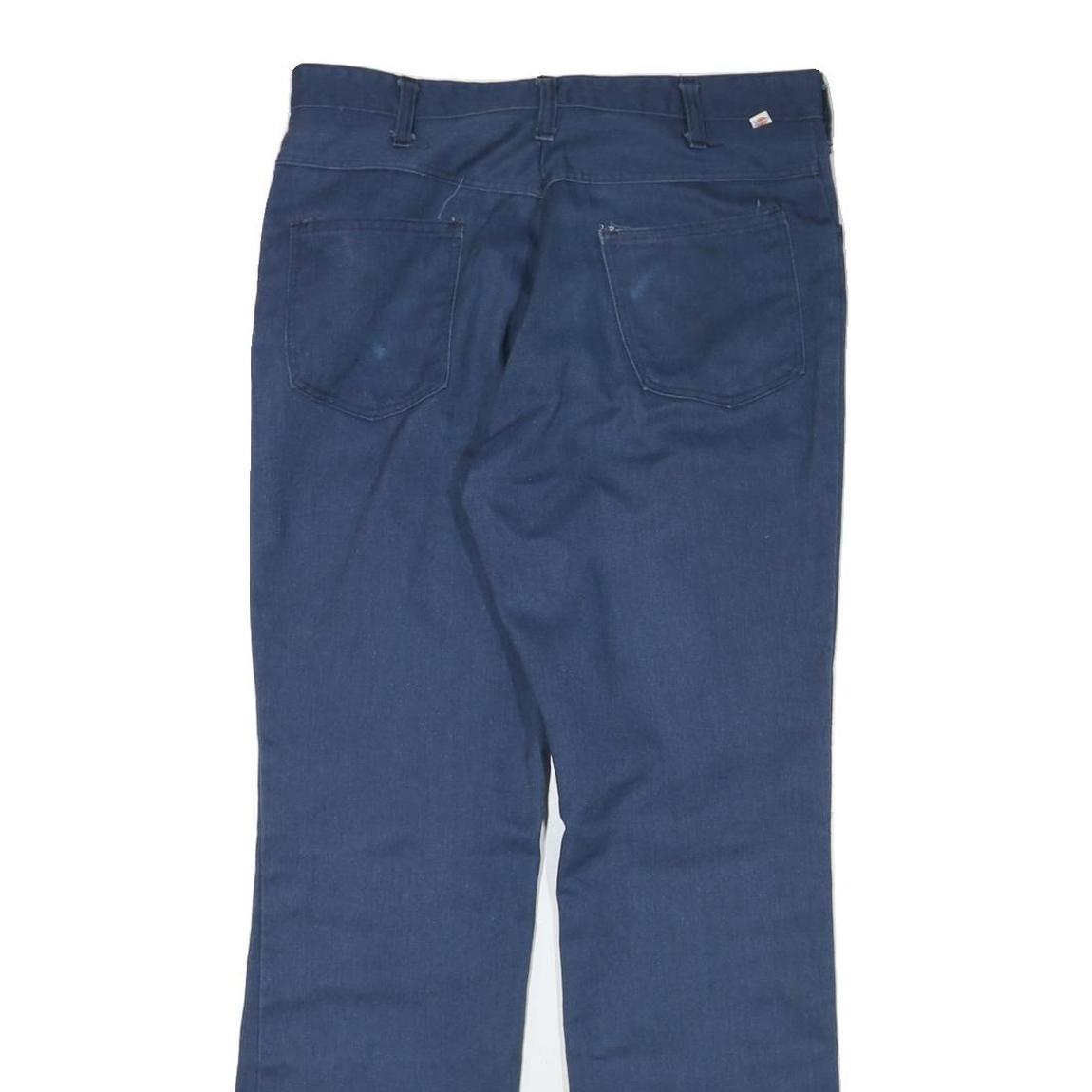 DICKIES Womens Cotton Blend Blue Regular Straight Trousers W31 L30 Workwear Zip