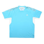 ADIDAS Mens Blue & White Sport T-Shirt XL Short Sleeve Round Neck Performance