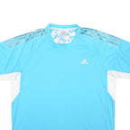 ADIDAS Mens Blue & White Sport T-Shirt XL Short Sleeve Round Neck Performance