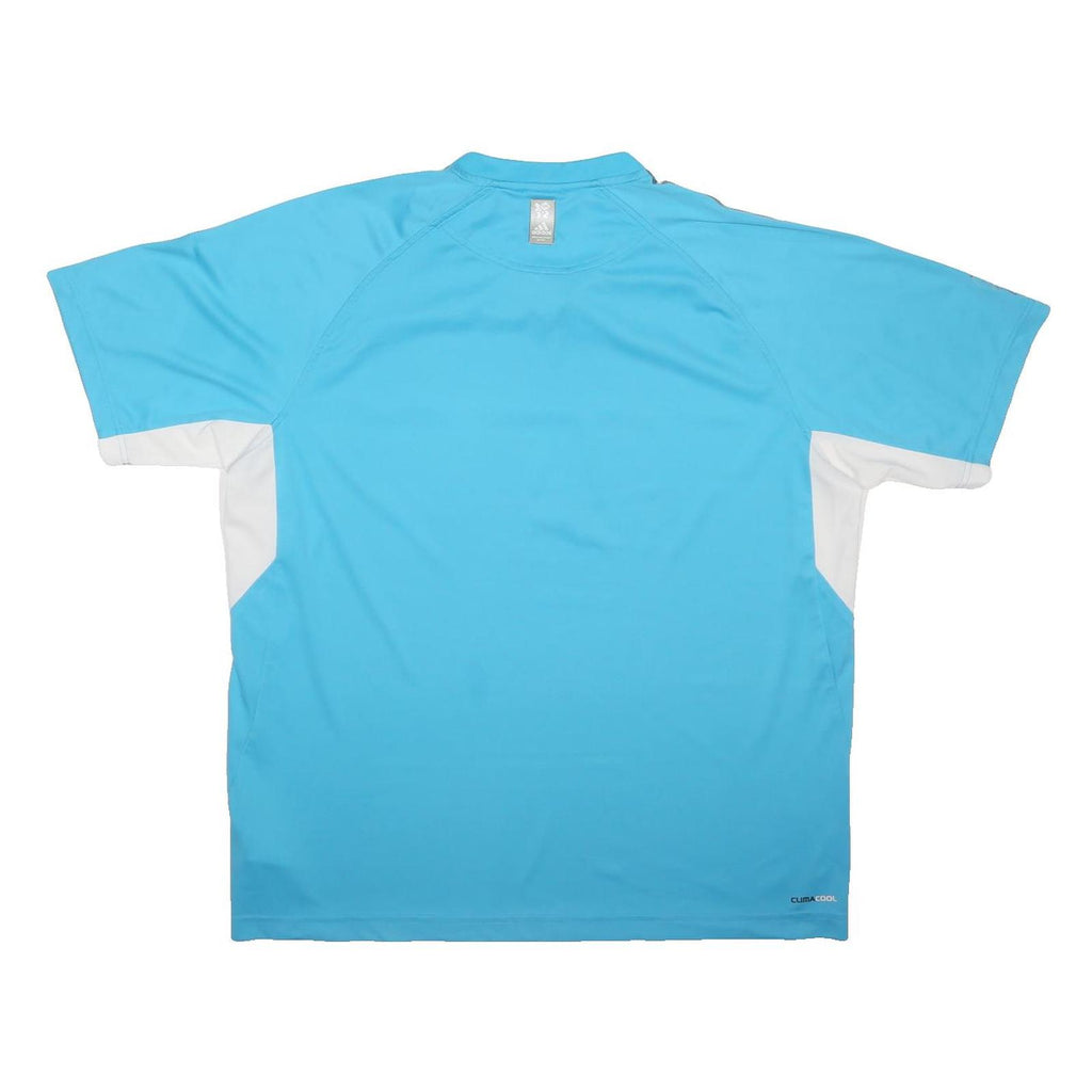 ADIDAS Mens Blue & White Sport T-Shirt XL Short Sleeve Round Neck Performance