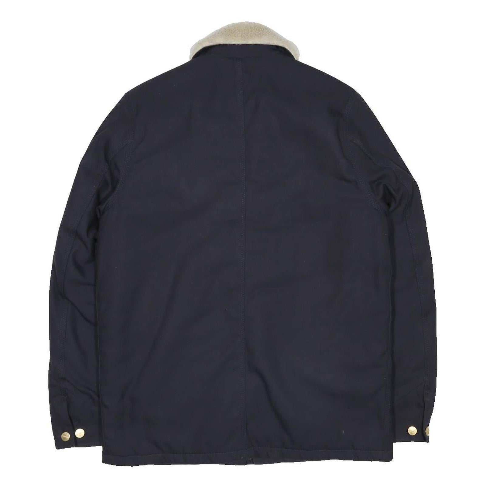 CARHARTT WIP Fairmount Coat Mens Navy Blue Sherpa Collar Jacket M Workwear