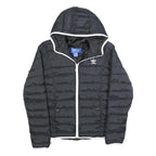 ADIDAS Womens Black Zip Up Puffer Hooded Jacket UK 10 Polyester Blend Casual