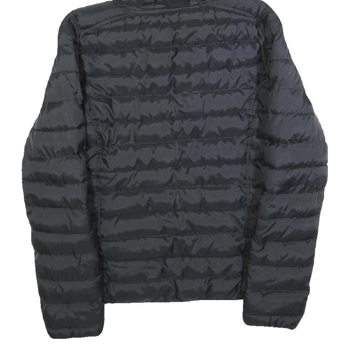 ADIDAS Womens Black Zip Up Puffer Hooded Jacket UK 10 Polyester Blend Casual