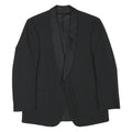 BAUMLER Mens Black Wool Blend Tailored Jacket S Satin Lapel Button Closure