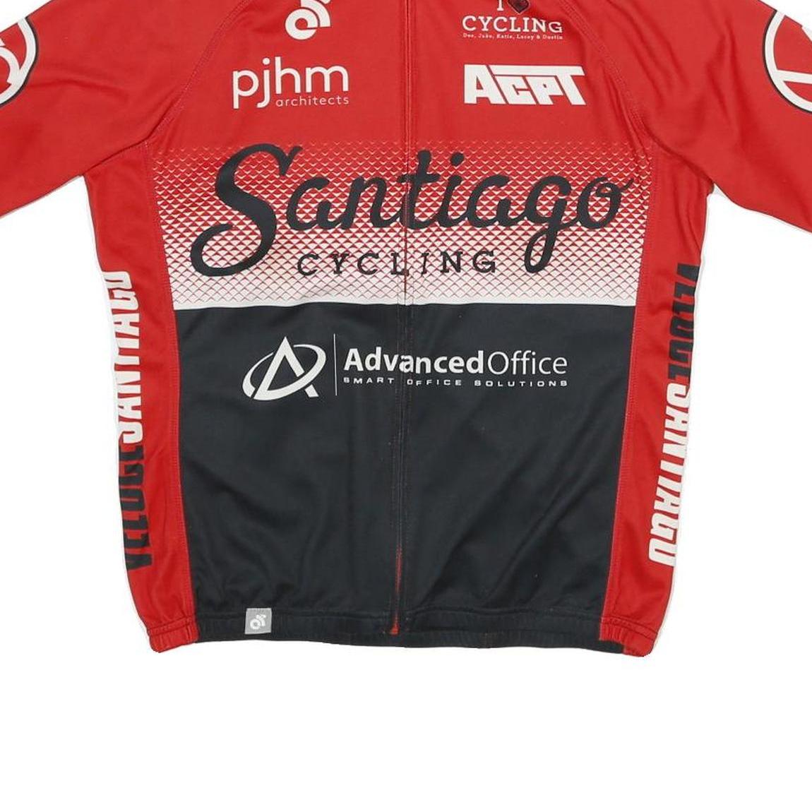 CHAMPION SYSTEM Mens Red & Black Santiago Cycling Modern L Short Sleeve Crew