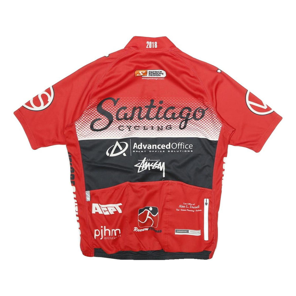 CHAMPION SYSTEM Mens Red & Black Santiago Cycling Modern L Short Sleeve Crew