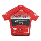 CHAMPION SYSTEM Mens Red & Black Santiago Cycling Modern L Short Sleeve Crew