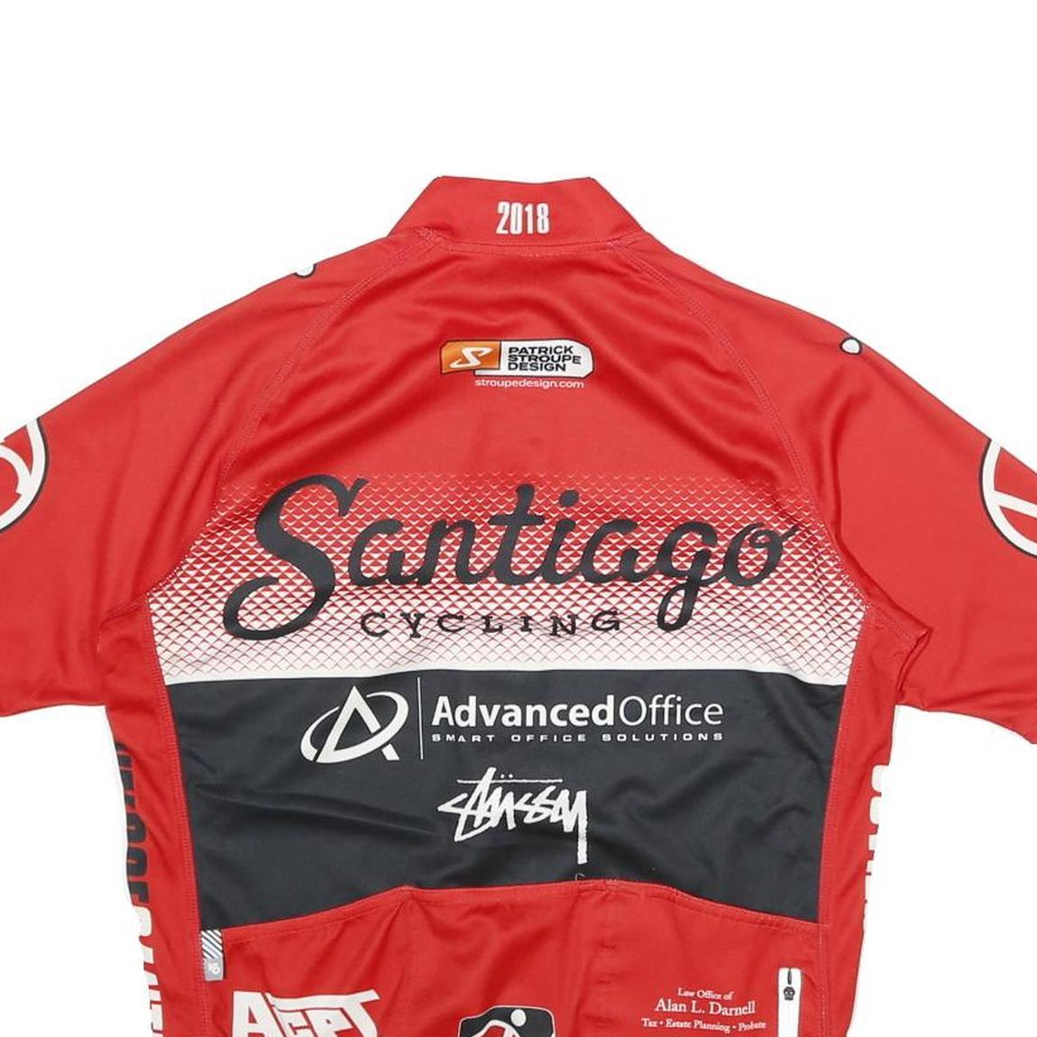 CHAMPION SYSTEM Mens Red & Black Santiago Cycling Modern L Short Sleeve Crew