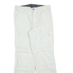 OCK Mens Polyester Blend White Regular Straight Leg Trousers W32 L32 Zip Closure