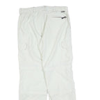 OCK Mens Polyester Blend White Regular Straight Leg Trousers W32 L32 Zip Closure