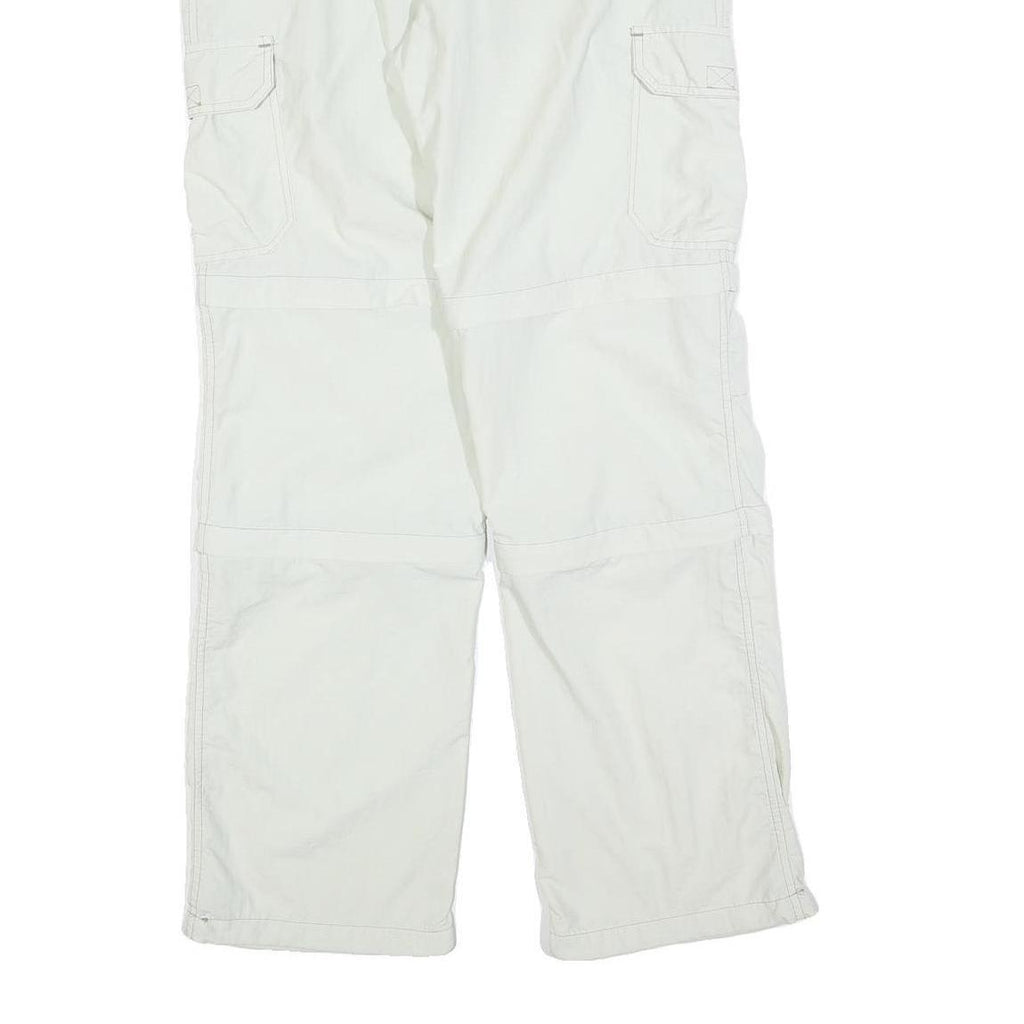 OCK Mens Polyester Blend White Regular Straight Leg Trousers W32 L32 Zip Closure