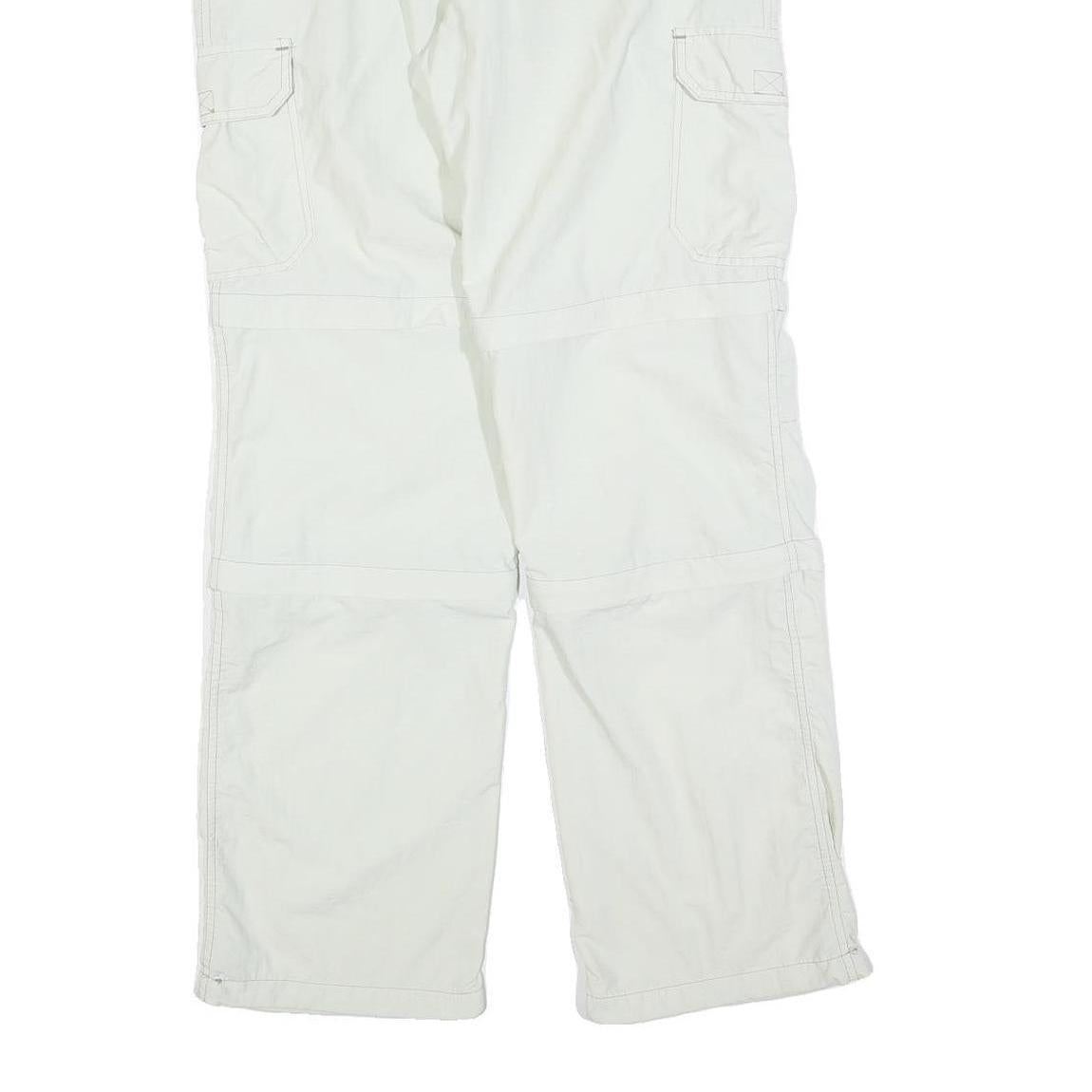 OCK Mens Polyester Blend White Regular Straight Leg Trousers W32 L32 Zip Closure