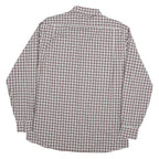 TOMMY HILFIGER Mens White & Brown Check Shirt L Cotton Blend Classic Fit