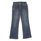 VANILLA JEANS Womens Relaxed Blue Denim W28 L32 Zip Casual Embroidered