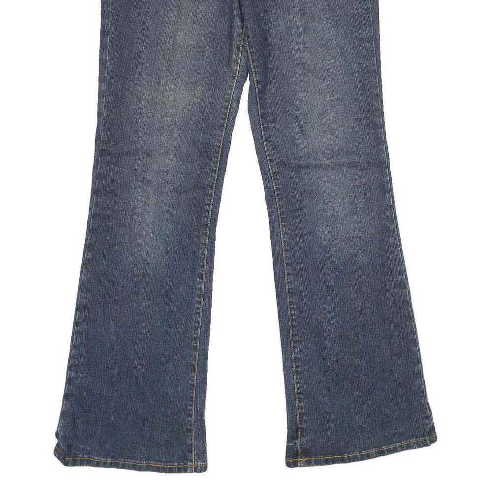 VANILLA JEANS Womens Relaxed Blue Denim W28 L32 Zip Casual Embroidered