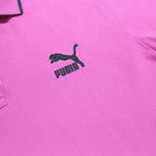 PUMA Mens Pink Short Sleeve Plain M Polo Shirt Cotton Blend Casual Sports