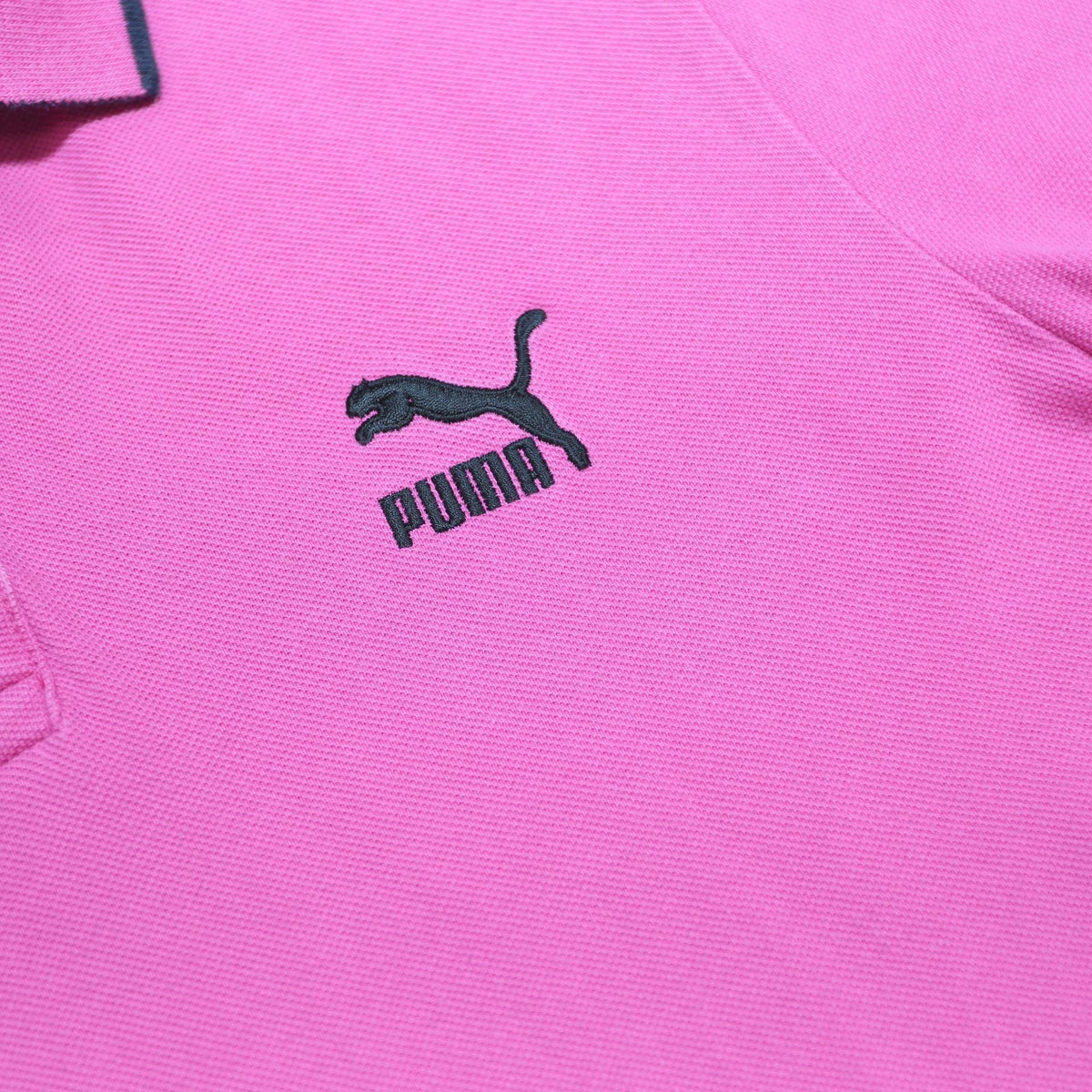 PUMA Mens Pink Short Sleeve Plain M Polo Shirt Cotton Blend Casual Sports