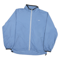 REEBOK Mens Blue Nylon Track Jacket XL Zip Plain Lightweight Athletic