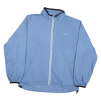 REEBOK Mens Blue Nylon Track Jacket XL Zip Plain Lightweight Athletic