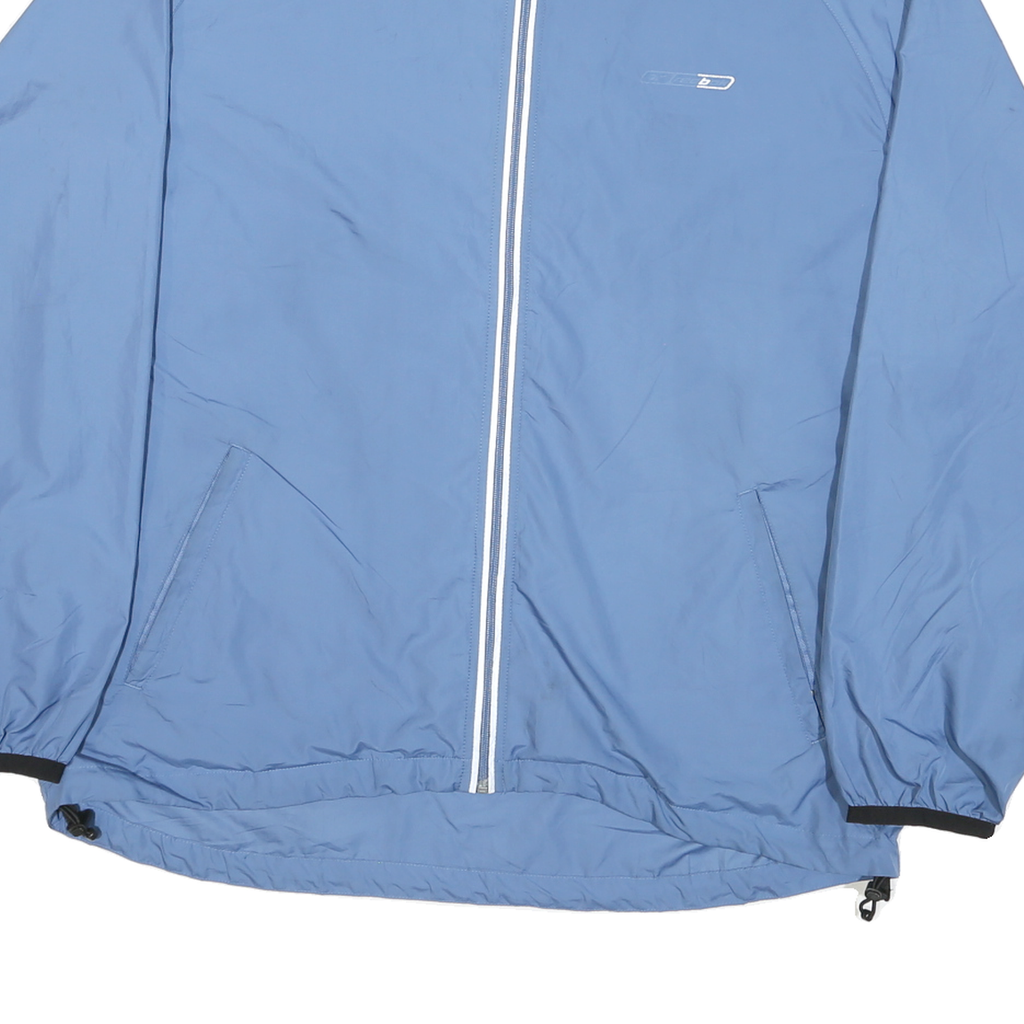 REEBOK Mens Blue Nylon Track Jacket XL Zip Plain Lightweight Athletic