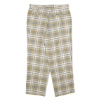 NICK TAYLOR Womens Polyester Blend Beige & Cream Check Relaxed Straight Trousers