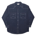 REPUBLIQUE Womens Blue Denim Shirt M Cotton Western Style Long Sleeve