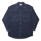REPUBLIQUE Womens Blue Denim Shirt M Cotton Western Style Long Sleeve