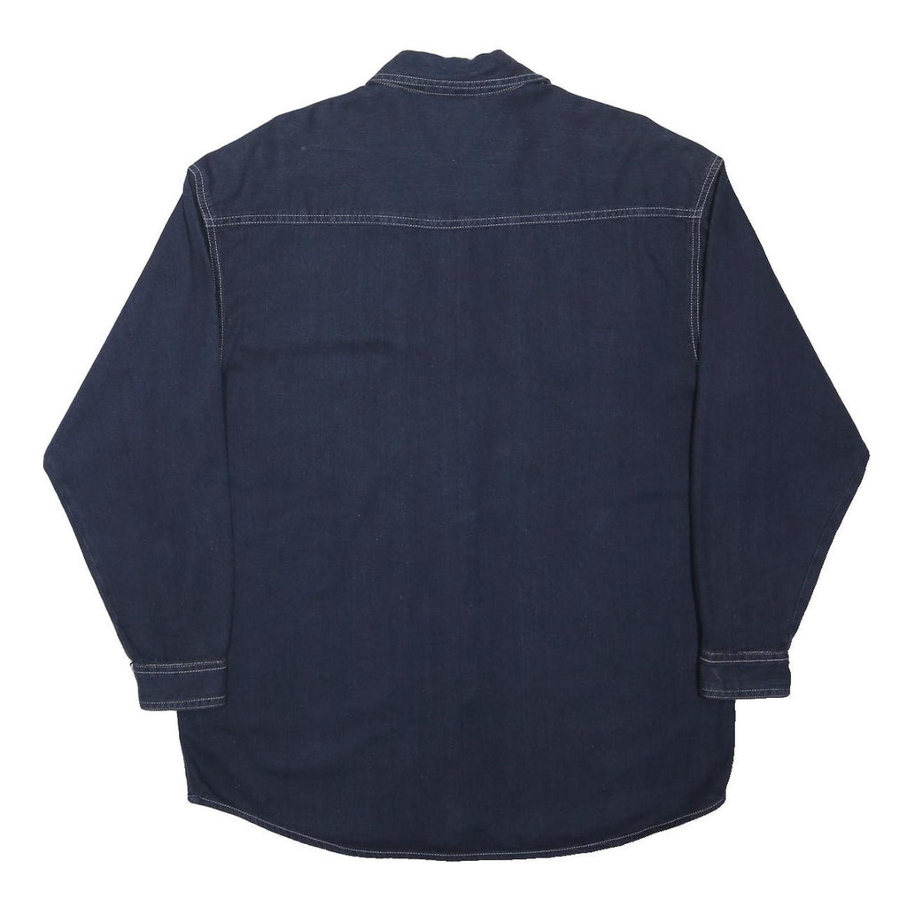 REPUBLIQUE Womens Blue Denim Shirt M Cotton Western Style Long Sleeve