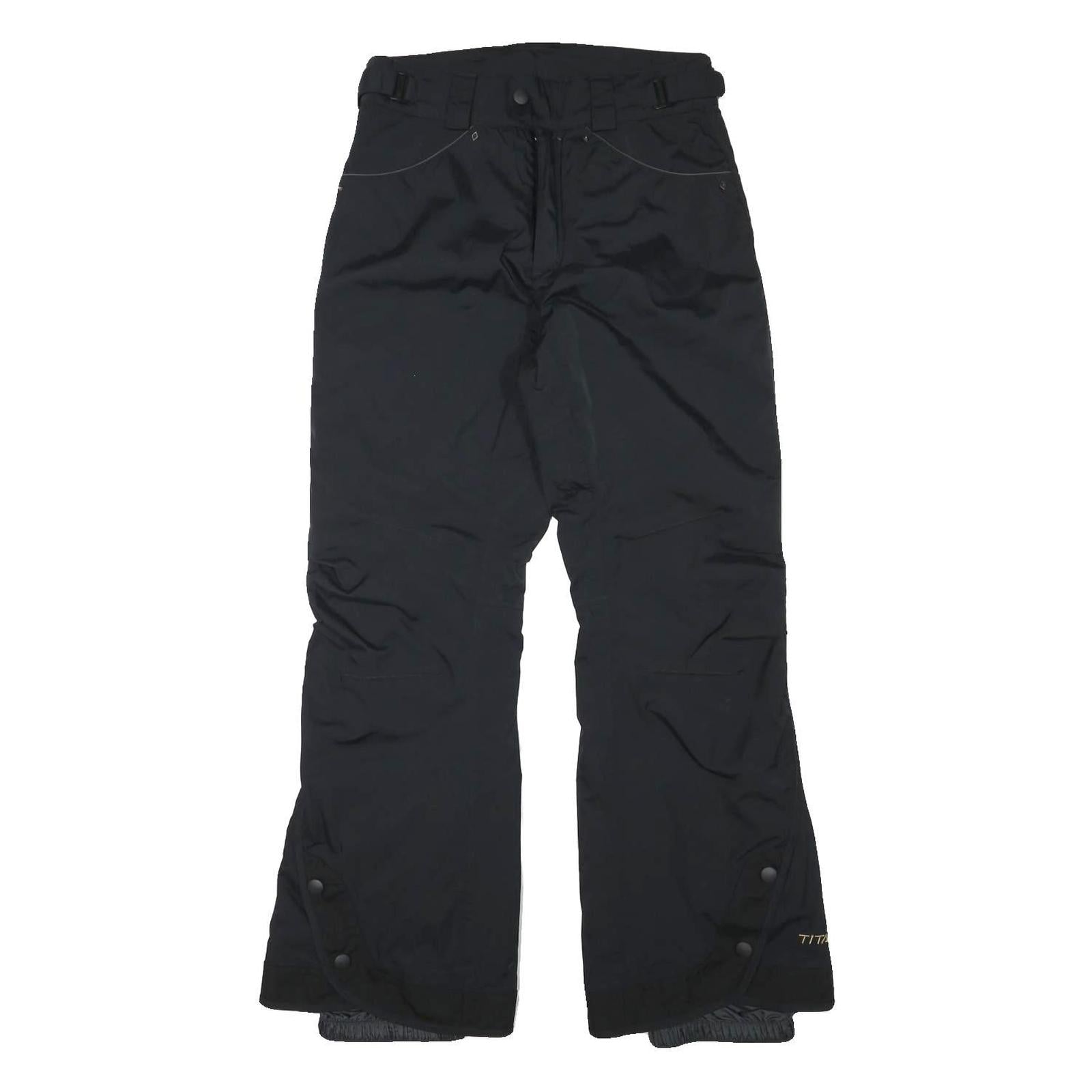 COLUMBIA Lined Mens Polyester Blend Black Relaxed Tapered Trousers W28 L30