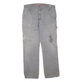 DICKIES Mens Cotton Blend Grey Workwear Trousers Regular W34 L31 Durable Fit