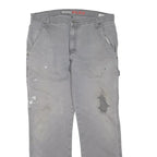 DICKIES Mens Cotton Blend Grey Workwear Trousers Regular W34 L31 Durable Fit