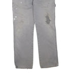 DICKIES Mens Cotton Blend Grey Workwear Trousers Regular W34 L31 Durable Fit