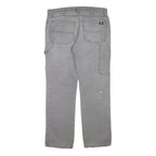 DICKIES Mens Cotton Blend Grey Workwear Trousers Regular W34 L31 Durable Fit