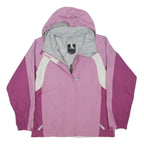 THE NORTH FACE Girls Pink & Purple Outdoor Jacket L Polyester Blend Zip Hooded