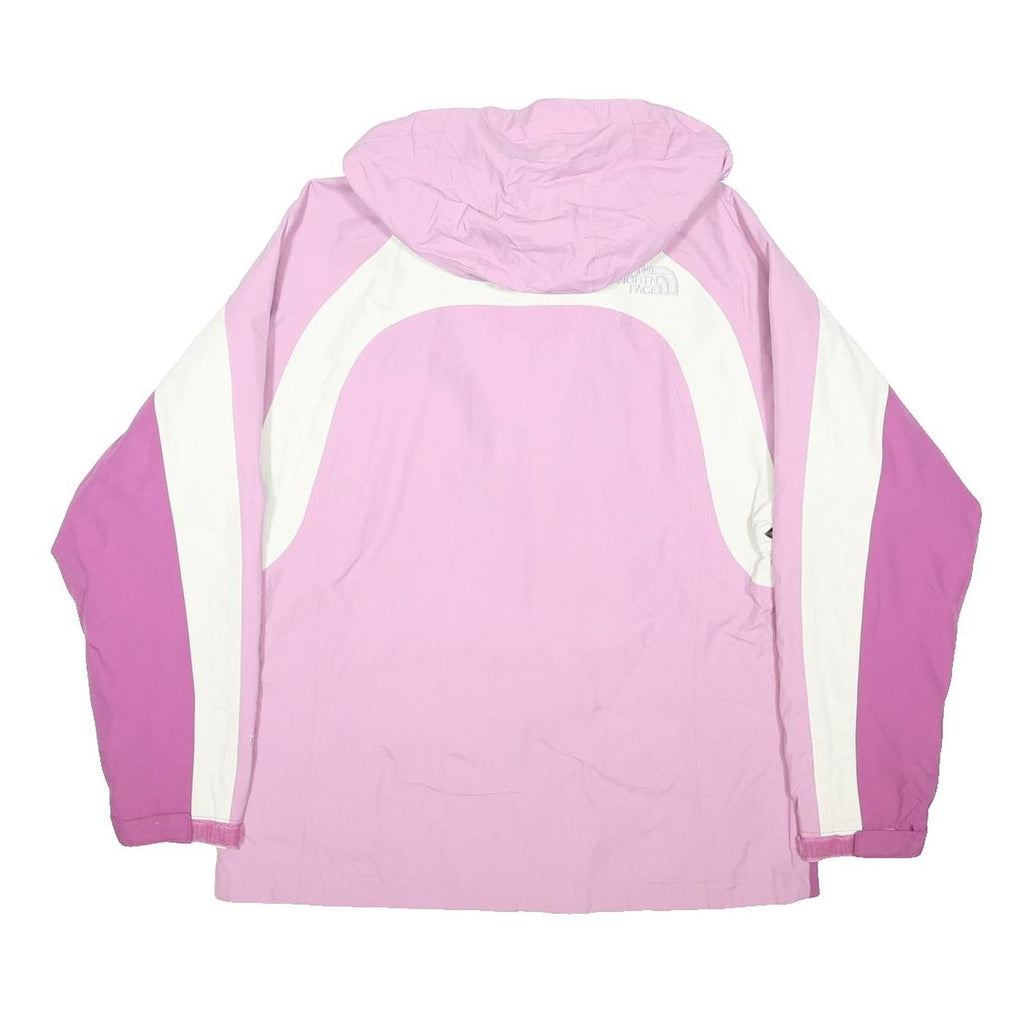 THE NORTH FACE Girls Pink & Purple Outdoor Jacket L Polyester Blend Zip Hooded