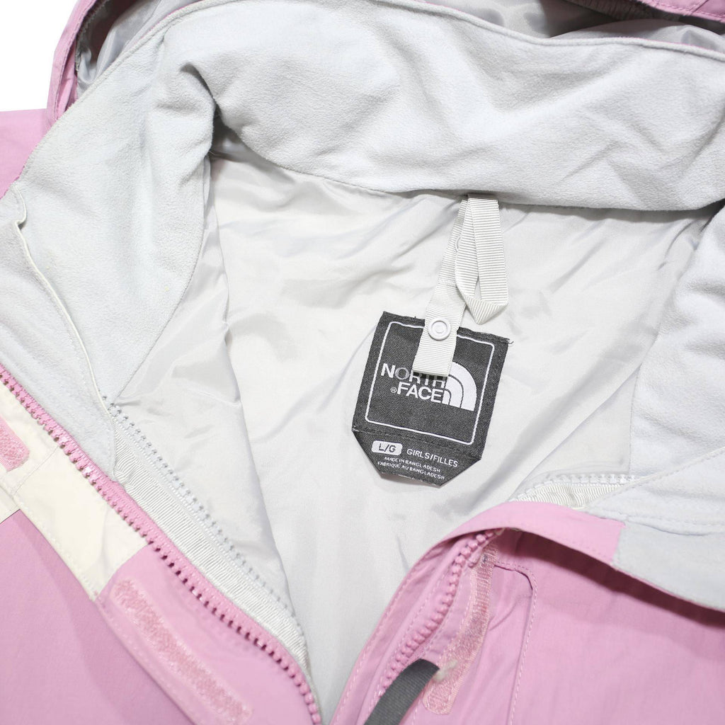 THE NORTH FACE Girls Pink & Purple Outdoor Jacket L Polyester Blend Zip Hooded
