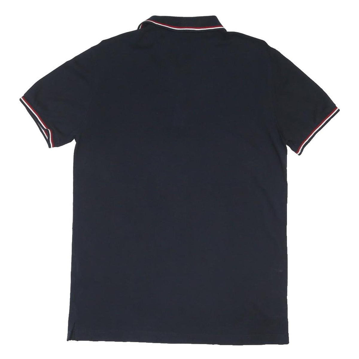 MONCLER Mens Navy Blue Polo Shirt L Cotton Blend Short Sleeve Branded Casual